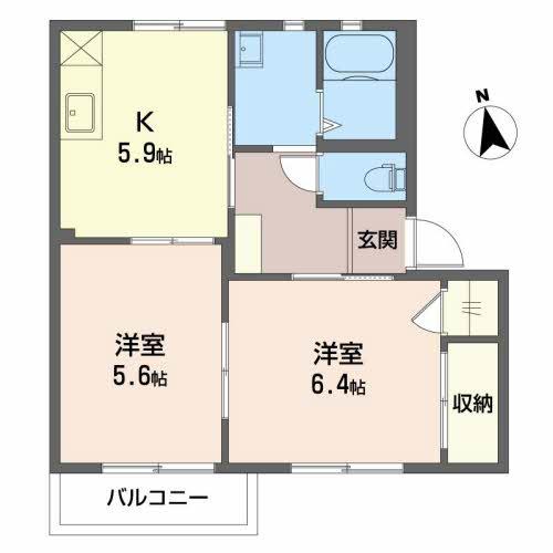 ファミール入船 B202｜愛知県碧南市入船町１丁目(賃貸アパート2K・2階・43.54㎡)の写真 その2