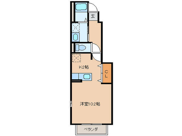 カーサ・ティエラ　Ｂ棟 102｜三重県伊勢市神久６丁目(賃貸アパート1R・1階・33.15㎡)の写真 その2