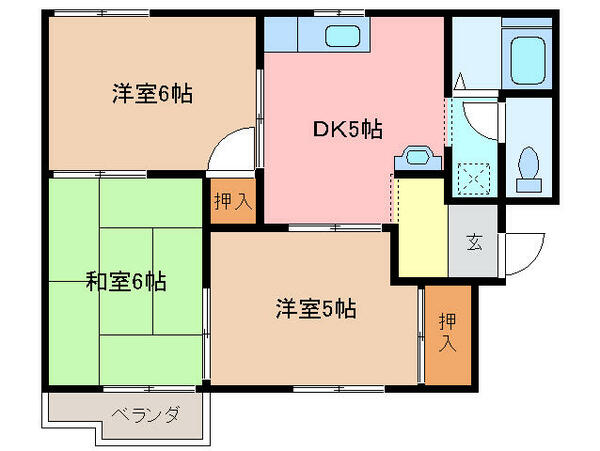 三重県鈴鹿市十宮２丁目(賃貸アパート3DK・2階・50.00㎡)の写真 その2