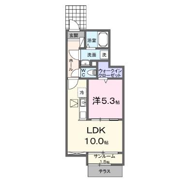 兵庫県高砂市阿弥陀町南池(賃貸アパート1LDK・1階・40.44㎡)の写真 その2