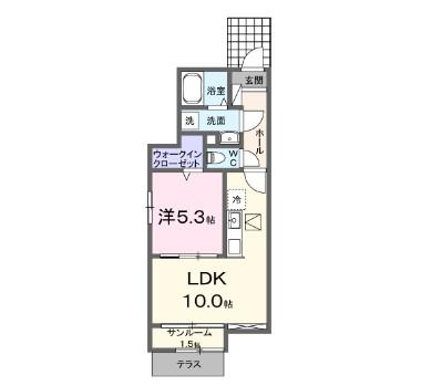 兵庫県高砂市阿弥陀町南池(賃貸アパート1LDK・1階・40.46㎡)の写真 その2