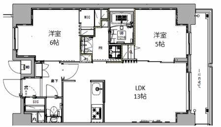 東京都北区王子３丁目(賃貸マンション2LDK・9階・53.58㎡)の写真 その2