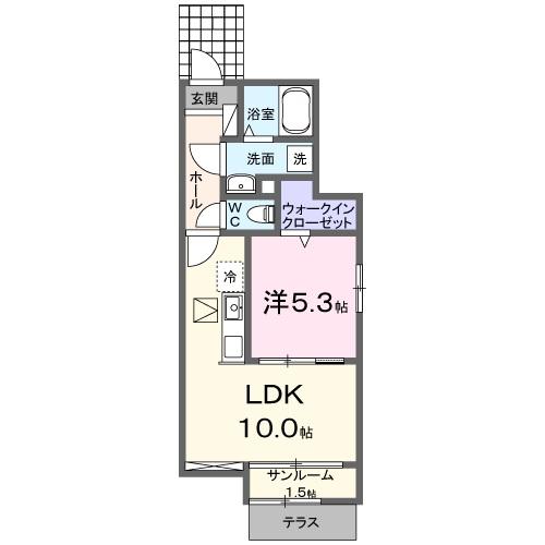 兵庫県高砂市阿弥陀町南池(賃貸アパート1LDK・1階・40.46㎡)の写真 その2