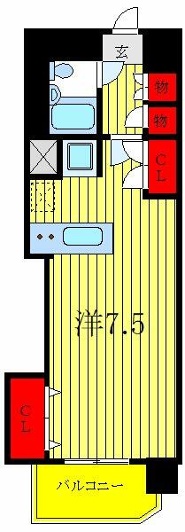 東京都板橋区小豆沢３丁目(賃貸マンション1R・7階・26.04㎡)の写真 その2