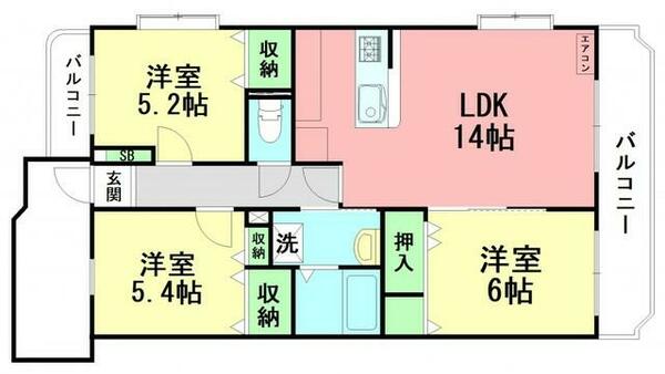 ＣＲＥＤＯＳ太宰府｜福岡県太宰府市国分１丁目(賃貸マンション3LDK・4階・68.90㎡)の写真 その2