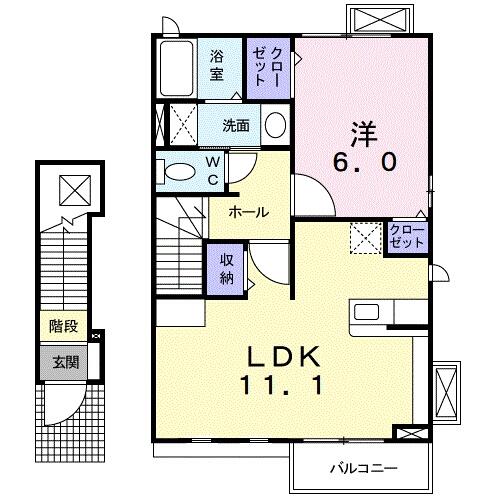 メビウス鏡Ⅳ番館 204｜佐賀県唐津市鏡(賃貸アパート1LDK・2階・46.09㎡)の写真 その1