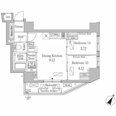 リビオメゾン日本橋久松町｜東京都中央区日本橋久松町(賃貸マンション2DK・8階・40.27㎡)の写真 その1