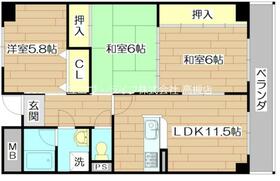 ルーインズ高槻  ｜ 大阪府高槻市郡家新町（賃貸マンション3LDK・2階・68.56㎡） その2