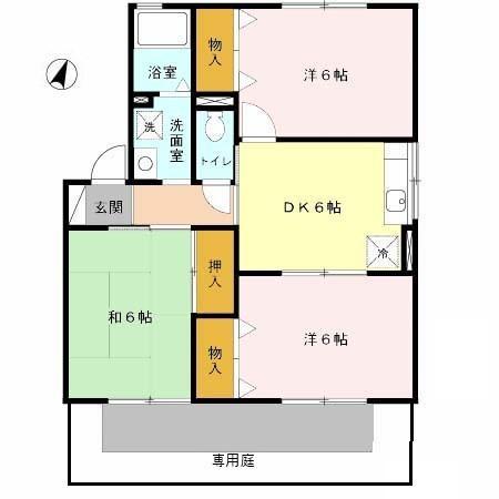 ドミール B101｜兵庫県高砂市米田町島(賃貸アパート3DK・1階・55.84㎡)の写真 その2