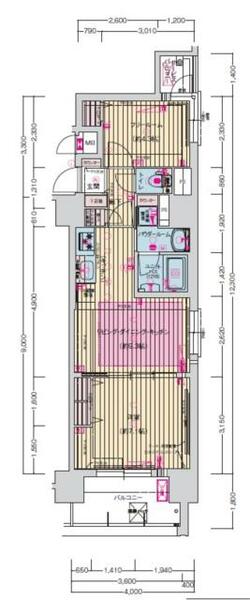 愛知県名古屋市中区丸の内３丁目(賃貸マンション2LDK・9階・48.54㎡)の写真 その2