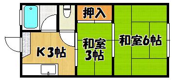 みどりハイツ 202｜兵庫県神戸市西区王塚台５丁目(賃貸アパート2K・2階・27.00㎡)の写真 その2