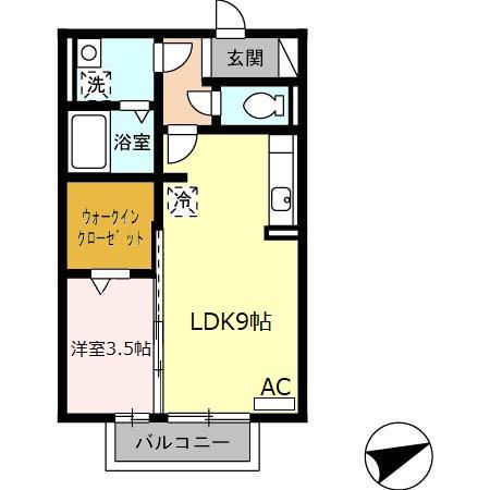三重県桑名市大字江場(賃貸アパート1LDK・2階・33.61㎡)の写真 その2