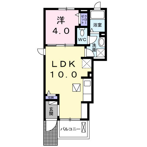 Ｉ・Ｓａｎｃｔｕａｒｙ　Ⅲ 101｜宮城県黒川郡大和町吉岡字上柴崎(賃貸アパート1LDK・1階・32.44㎡)の写真 その2