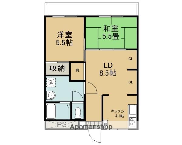 エンツォ今治｜愛媛県今治市黄金町３丁目(賃貸マンション2LDK・5階・53.55㎡)の写真 その2