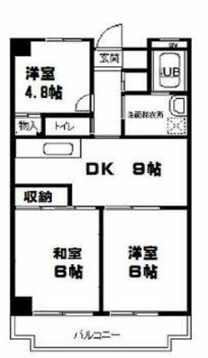 埼玉県戸田市本町５丁目(賃貸マンション3DK・4階・56.52㎡)の写真 その2