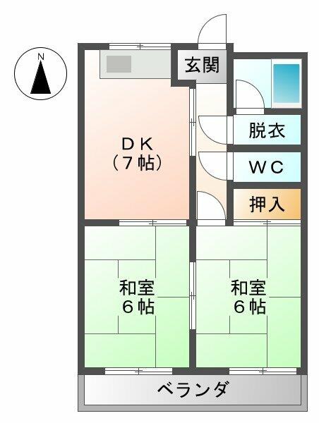 恵ハイツ南｜岐阜県岐阜市東鶉７丁目(賃貸マンション2DK・2階・43.33㎡)の写真 その2