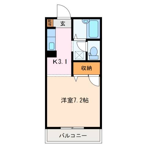 三重県松阪市五反田町４丁目(賃貸アパート1R・1階・24.50㎡)の写真 その2