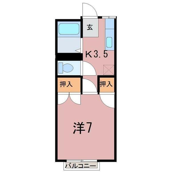 チェリーハイツＳ２ 210｜福島県福島市瀬上町字本町(賃貸アパート1K・2階・21.82㎡)の写真 その2