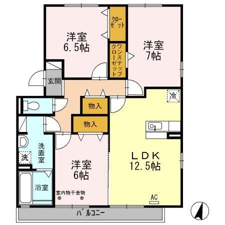 三重県四日市市堀木２丁目(賃貸アパート3LDK・3階・76.70㎡)の写真 その2