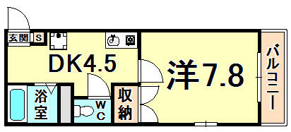 ヴィラージュ七松 101｜兵庫県尼崎市七松町３丁目(賃貸マンション1K・1階・27.49㎡)の写真 その2