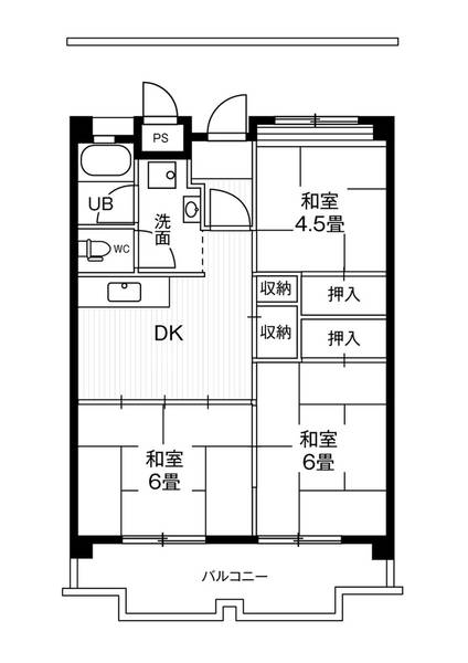 ビレッジハウス一宮タワー２号棟 0303｜愛知県一宮市起字与三ケ巻(賃貸マンション3DK・3階・54.40㎡)の写真 その2