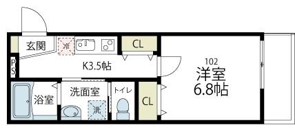 ＺＥＨマンション小田 102｜神奈川県川崎市川崎区小田２丁目(賃貸マンション1K・1階・27.04㎡)の写真 その2