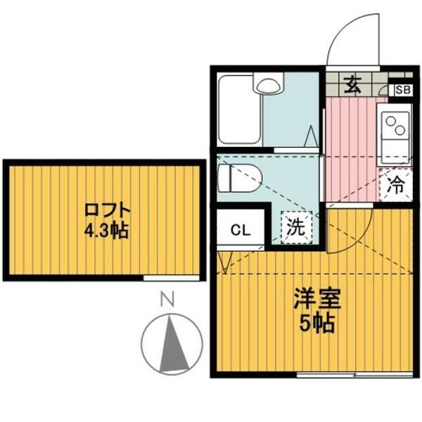 クローバーハウスⅡ 102｜神奈川県横浜市神奈川区片倉３丁目(賃貸アパート1K・1階・16.51㎡)の写真 その2