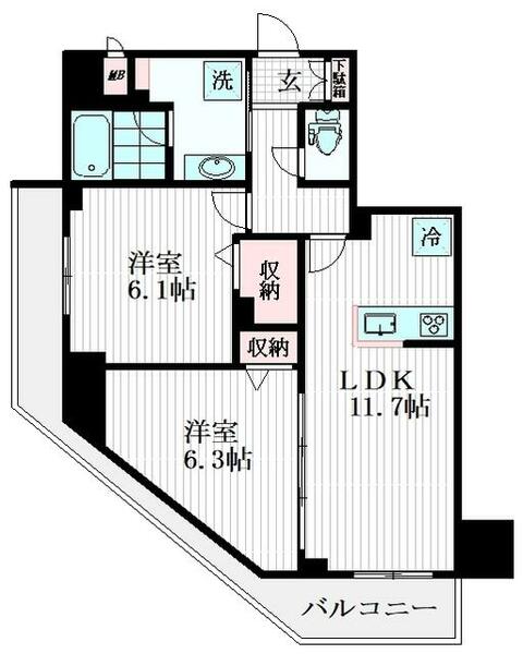 ＵＲＢＡＮ　ＬＩＮＫときわ台｜東京都板橋区東山町(賃貸マンション2LDK・2階・55.65㎡)の写真 その2