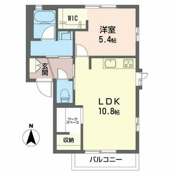 東京都多摩市貝取１丁目(賃貸アパート1LDK・2階・42.00㎡)の写真 その2