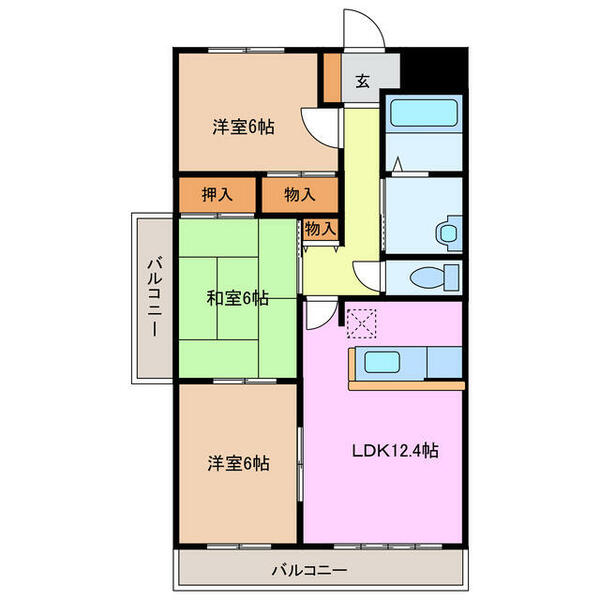 三重県鈴鹿市西条６丁目(賃貸マンション3LDK・5階・56.00㎡)の写真 その2