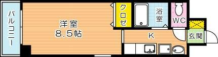 エンゼルコート清水 501｜福岡県北九州市小倉北区清水２丁目(賃貸マンション1K・5階・23.73㎡)の写真 その2