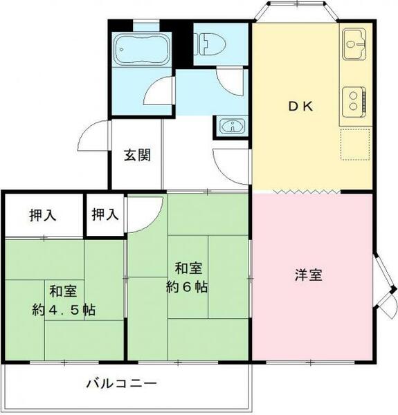 第２ネオコーポ杉田 201｜奈良県吉野郡下市町大字新住(賃貸マンション3DK・2階・55.00㎡)の写真 その2