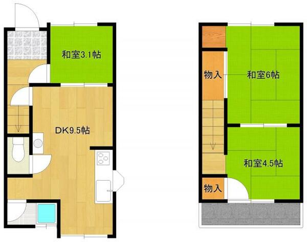 東藤江貸戸建２ 1｜兵庫県明石市東藤江２丁目(賃貸一戸建3DK・--・50.65㎡)の写真 その2