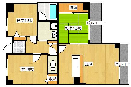 兵庫県神戸市灘区畑原通３丁目(賃貸マンション3LDK・2階・61.25㎡)の写真 その2