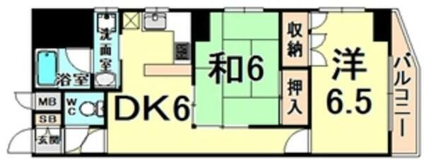 ＭＡＩＳＯＮ　ＫＯＵＭＵ 102｜兵庫県尼崎市常松１丁目(賃貸マンション2DK・1階・46.12㎡)の写真 その2