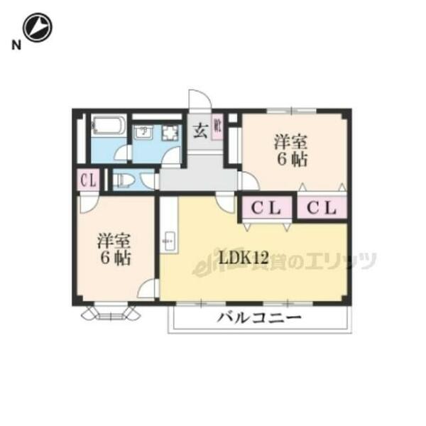 滋賀県大津市大江７丁目(賃貸アパート2LDK・1階・57.33㎡)の写真 その2