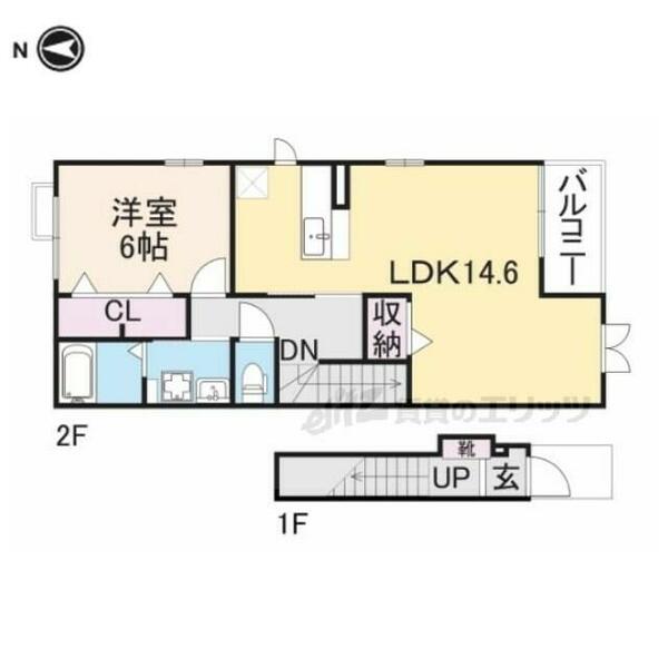 京都府福知山市字天田(賃貸アパート1LDK・2階・53.57㎡)の写真 その2