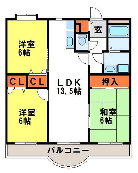 グランドソフィア２０ 101｜福岡県太宰府市向佐野２丁目(賃貸マンション3LDK・1階・70.96㎡)の写真 その2