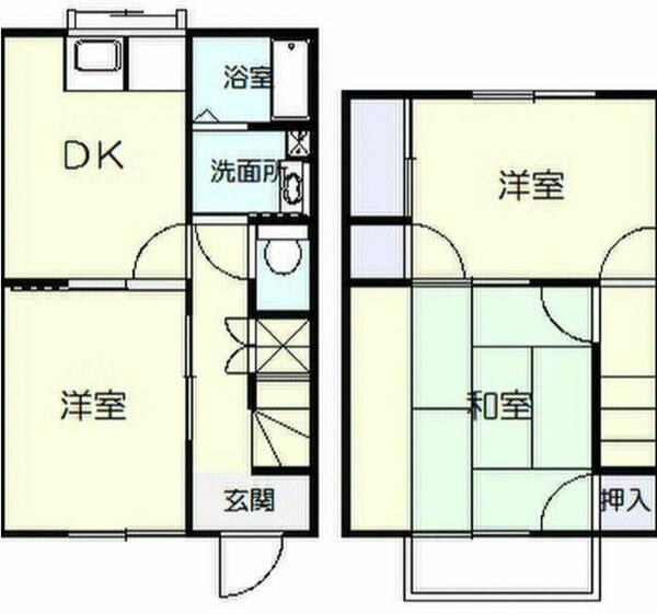 ａｉ湘南ながもち　Ａ棟｜神奈川県平塚市長持(賃貸テラスハウス3DK・--・62.10㎡)の写真 その2