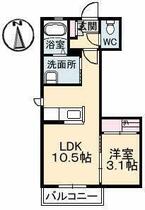 シャーメゾンＷｅ－Ⅱ  ｜ 愛媛県新居浜市坂井町２丁目（賃貸アパート1LDK・2階・34.24㎡） その2