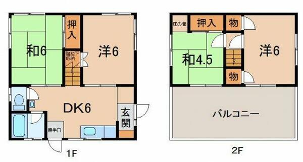 一戸建１４１０２｜和歌山県和歌山市市小路(賃貸一戸建4DK・--・74.52㎡)の写真 その2