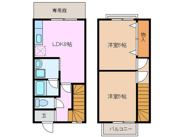 三重県四日市市川島町(賃貸テラスハウス2LDK・--・52.80㎡)の写真 その2