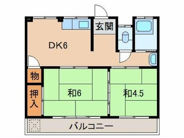 アクアマンション｜和歌山県和歌山市加納(賃貸アパート2DK・1階・38.00㎡)の写真 その2