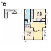 滋賀県長浜市高月町井口（賃貸アパート2LDK・2階・57.86㎡） その2