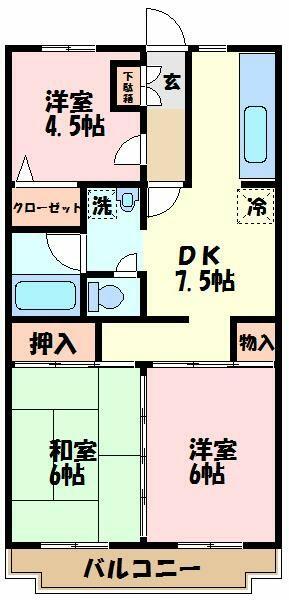 トーア・シティー弐番館 307｜神奈川県横浜市都筑区牛久保東１丁目(賃貸マンション3DK・3階・55.66㎡)の写真 その2