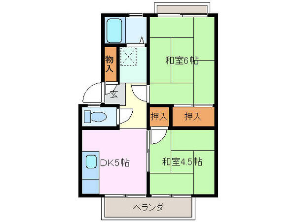 三重県四日市市石塚町(賃貸アパート2DK・1階・34.60㎡)の写真 その2