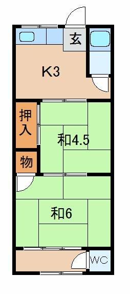 ベルハイム｜和歌山県橋本市原田(賃貸アパート2K・2階・33.05㎡)の写真 その2