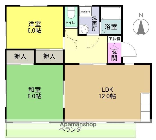 コーポＹＡＮＯ　１号・２号・３号｜福島県いわき市平赤井字田町(賃貸アパート2LDK・1階・59.50㎡)の写真 その2