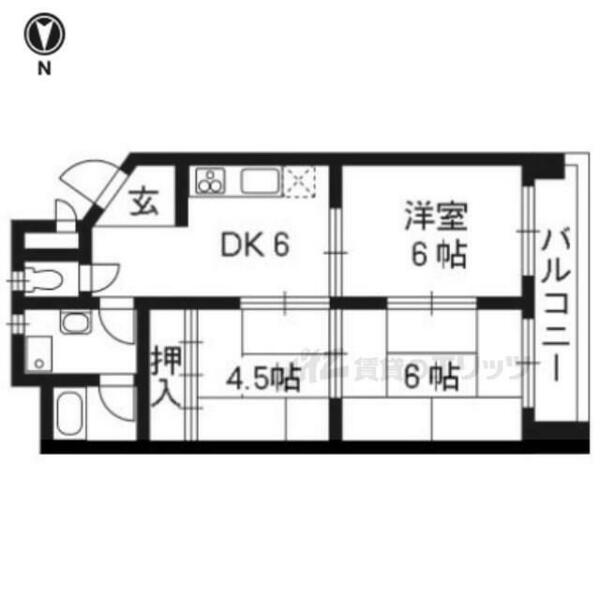 京都府京都市右京区太秦森ケ前町(賃貸マンション3DK・3階・48.30㎡)の写真 その2