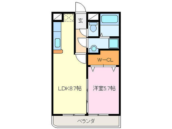 アルタイル 105｜三重県伊勢市御薗町上條(賃貸マンション1LDK・1階・41.50㎡)の写真 その2